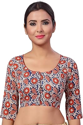 Shringar Studio Studio Saree Pure Cotton Printed Kalamkari For Women with 3/4 sleeves.. DIAYTAR NIGERIA makes every shopping desire a reality with affordable prices and delivery in 5-8 days.