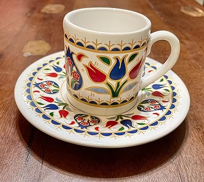 Set of Turkish Turkish Ceramics Turkish Ceramics, washable in the dishwasher, with saucers to share happy moments (lot of 6) 12 pieces.. Affordable shopping made easy on DIAYTAR Nigeria, with fast delivery from 5 to 8 days.