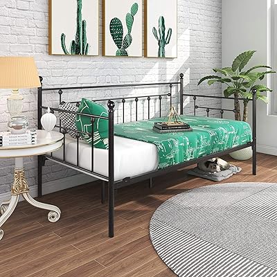 HAHRIR metal rest bed set set bed and steel swivel in higher quality (double, black).. Your trusted shopping partner, DIAYTAR NIGERIA offers extensive selection with quick delivery options.