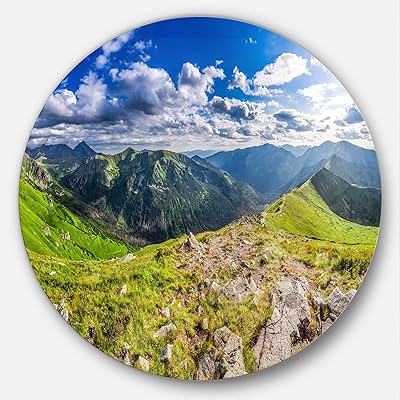 Designart Sunny Day Tatras Mountains Panorama Landscape Met Metal Metal Disc of 23.. From fashion trends to home essentials — find it on DIAYTAR Nigeria.