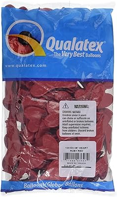 Latex Balloons in the shape of a Qualtex heart, 50 pieces, size 6 ", Rouge Rubis.. Shop the smart way with DIAYTAR Nigeria — fast delivery, affordable everything.
