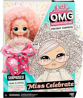 L.O.L. Surprise O.M.G. Present surprise series 2 miss celebrate doll with 20 surprises, excellent gift for children aged 4 and over, multicolored.. Your digital shopping companion, DIAYTAR NIGERIA offers unmatched value with nationwide shipping.