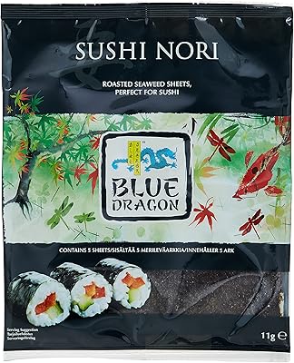 Blue Dragon Sushi Nori with roasted algae, 5 pieces 11g.. Order now, relax later — DIAYTAR Nigeria ships in 5 to 8 days.