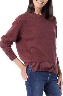 Overall slim sweater with long sleeves and round neck for women Daily Ritual, Bordeaux, size M.. Discover why millions choose DIAYTAR for affordable online shopping with delivery in just 5-8 days.