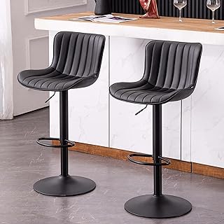 Kidol & Shellder Stool Set of 2 Pivotable Bar Stools Black Adjustable Stool Stools High Backrest File Stool in PU, 8 minutes to assemble, charges up to 300 lb.. Be part of Nigeria’s most trusted online shopping experience — DIAYTAR Nigeria.