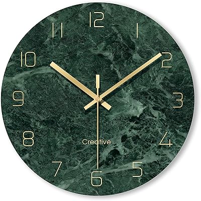 Decorative Wall Clock in UV printing glass, perfect for the kitchen, living room, bedroom or desk. Ultra silent quartz movement without ticks 30 cm (JDC-004).. E-commerce made for Nigeria — fast delivery and low prices at DIAYTAR.