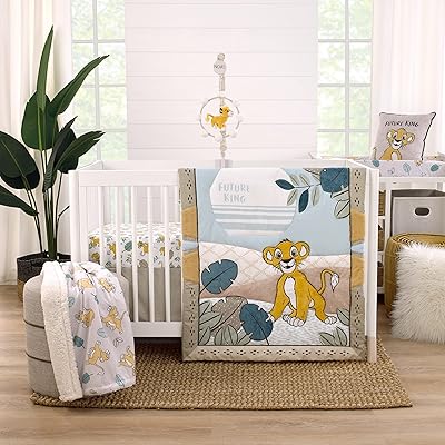 Disney Simba Future King 3 -room bed set for blue, green, taupe and golden cradle - Cotton duvet, elasticated garnish sheet and cradle skirt.. DIAYTAR NIGERIA brings the marketplace home to you with affordable prices and delivery in 5-8 days.