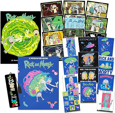 Set of wall art Rick and Morty ~ 24 Rick and Morty posters with bookmark Rick and Morty for girls, boys and adolescents).. Make shopping fun and stress-free with DIAYTAR Nigeria.