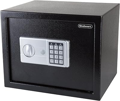 Digital safe-Small steel safe with electronic keyboard and 2 manual control keys-Large safe for valuables by Stalwart (black).. Discover a world of affordable shopping with DIAYTAR NIGERIA's vast marketplace delivered to you in days.