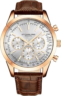 Original stuhrling dressed watch for men in analog leather - 3975l.6.. More than a store — DIAYTAR Nigeria is your shopping partner.
