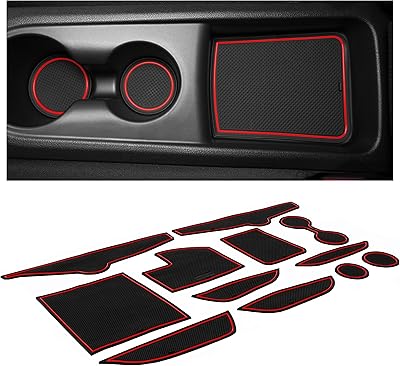 Accessories for hero Hyundai Veloster 2019-2023 cup holder, personalized luxury luxury lining, non-slip and anti-dust bearers, central console plugs, door pocket liners, set of 12 (red garnish).. DIAYTAR NIGERIA brings the market to your fingertips with affordable prices and swift delivery services.