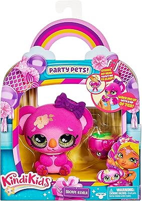 Kindie Kids Party Pets Tropy Koala, Koala Collecting doll, with flashing eyes and tea cup (50268), green, pink.. DIAYTAR NIGERIA: Where every shopping need is met with affordable prices and timely delivery.