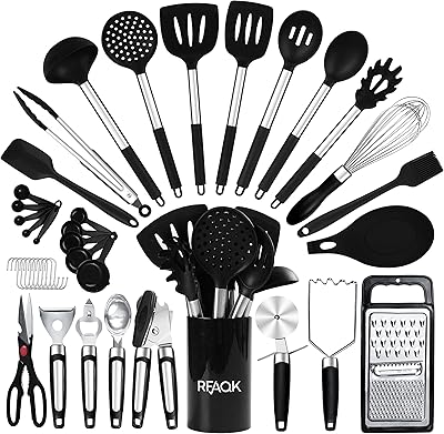 Black ravacio kitchen battery with support: non -stick kitchen battery - kitchen essentials, new kitchen set for apartments, 40 rooms.. Affordable online shopping is just a click away with DIAYTAR Nigeria.