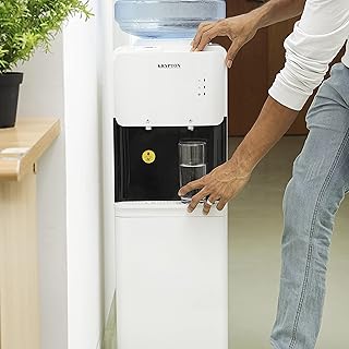 Krypton water dispenser with fridge, KNWD6345, white/black.. DIAYTAR NIGERIA delivers affordability and convenience to your doorstep within 8 days of purchase.