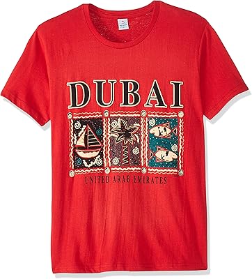 Dubai d63 t-shirt for men by Dobshi, red, red.. DIAYTAR NIGERIA connects you with thousands of products at competitive prices, delivered within a week.