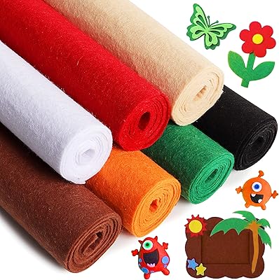 Set of Zion felt paper: 7 solid rolls 21 cm x 90 cm, matching colors, non -woven acrylic for crafts and seam (Christmas colors series).. DIAYTAR NIGERIA: Where every shopping need is met with affordable prices and timely delivery.