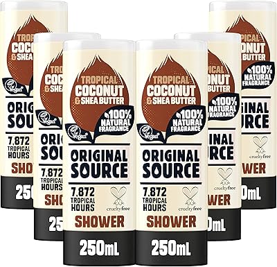 Original shower gel Source with coconut and shea butter, 6 x 250 ml.. DIAYTAR NIGERIA connects you with thousands of products at competitive prices, delivered within a week.