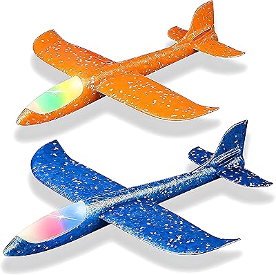 Ensemble of plane toys lit by LED Sarawaut - Large 17.5 inch foam plane with 2 flight modes - Flying toys outdoors perfect for children.. Shop efficiently with DIAYTAR NIGERIA, offering thousands of products at unbeatable prices delivered promptly.