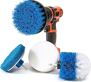 Set of cleaning brush accessories for 4 -piece Revoclean electric drill designed for all uses and saving time - ideal for cleaning the coulis, tiles, table, shower, grill, floor and kitchen, blue and white color.. Shop smart with DIAYTAR NIGERIA's vast selection and enjoy affordable shipping in just 5-8 days.