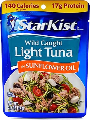 Pale tuna in STARKIST pieces with sunflower oil, 2.6 ounce sachet (pack of 5).. Experience shopping without limits at DIAYTAR NIGERIA, where affordability meets convenience in just days.