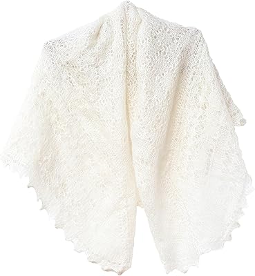 Victorian wedding shawl Orange Fidelka for winter weddings 47 "x 47", white, 47 "x 47", white, 47 x 47 inches.. DIAYTAR NIGERIA combines affordability with convenience, delivering your purchases within 5-8 days.