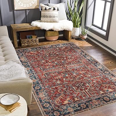 Valinoog 6x9 washable carpet - Ultra fine mat in the ancient collection, stains resistant carpets for the living room and the bedroom, ancient Persian bohemian carpet (red, 6 pi x 9 ft).. DIAYTAR NIGERIA: Your affordable gateway to thousands of products delivered within a week.