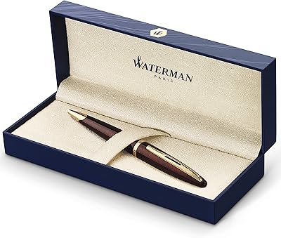 Karen waterman ball pen, navy blue amber with 23 carat gold clip, medium point with blue ink cartridge, gift box.. Discover the convenience of DIAYTAR NIGERIA's vast e-commerce platform with delivery in just 5-8 days.