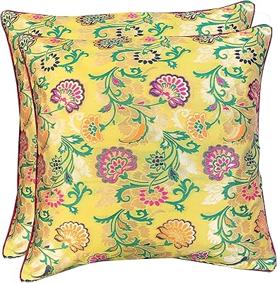 Pink parrot - Square cushion cover in multicolored jacquard 16 "x 16" jacquard - 2 -piece set.. DIAYTAR NIGERIA: Empowering Nigerians with access to affordable products delivered within 8 days.