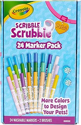 Set of pet markers Crayola Scribble Scrappy, 24 Washable colored pencils, gifts for boys and girls [Amazon exclusivity].. DIAYTAR NIGERIA combines affordability, variety, and convenience with nationwide delivery services.