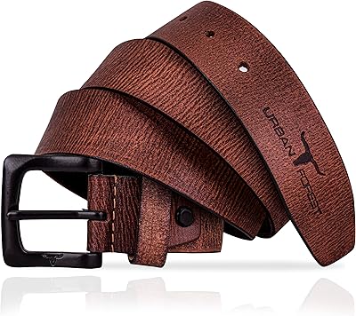 Leather relaxed belt for men urban forest signature redwood with matte black loop, textured, one -sized sequoia.. Affordable shopping made easy on DIAYTAR Nigeria, with fast delivery from 5 to 8 days.