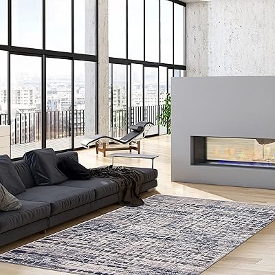 Modern carpet Ecarpet Gallery for Living Room, 3'11 "X 5'7", blue carpet, 351681.. DIAYTAR NIGERIA: Where shopping meets satisfaction with affordable prices and reliable 5-8 day shipping.