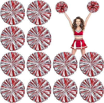 12 Pomm-Pom Girl pompoms, aluminum pompoms with stick handle, funny pompoms for the party, encouragement of sports dance, 12 inch, 50 g each.. DIAYTAR NIGERIA combines affordability with convenience, delivering your purchases within 5-8 days.