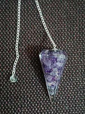 Pandula of dowsing amethyst orgonite crystal point of deficiency 100% real precious stone made by hand crystal healing well-being gift divination reiki therapy reiki.. DIAYTAR NIGERIA delivers happiness in 5-8 days with our affordable and diverse product range.