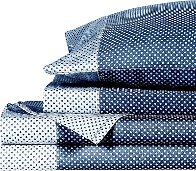 Anne Klein Westhill Dot, 100 % cotton satin bed set, with flat sheet, cloth clip and pillowcases, very large bed, navy blue.. DIAYTAR Nigeria combines variety, affordability, and speed — making your online shopping experience not only enjoyable but also cost-effective.