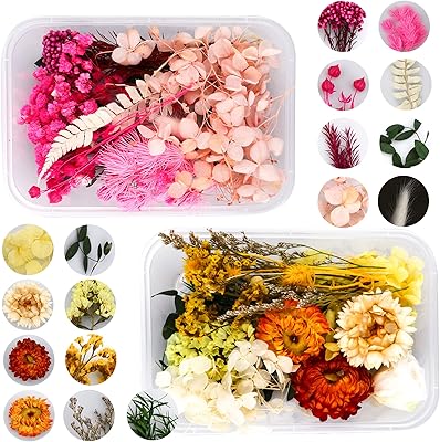 Homarket - Set of real natural dried flowers, 2 boxes of matched dried flower materials for DIY, DIY accessories, interior packaging materials.. Experience shopping without compromise at DIAYTAR NIGERIA, with vast selection and quick delivery.