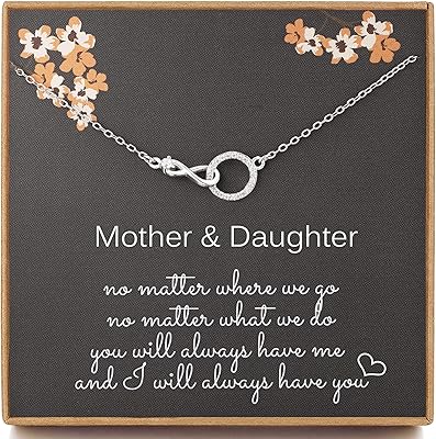 Mère-Fille necklace, infinite Sterling CZ silver necklace for women, Mother's Day gift for mother and daughter, mother-daughter gift, medium, sterling money, cubic zirconia.. DIAYTAR NIGERIA: Where every shopping need is met with affordable prices and timely delivery.