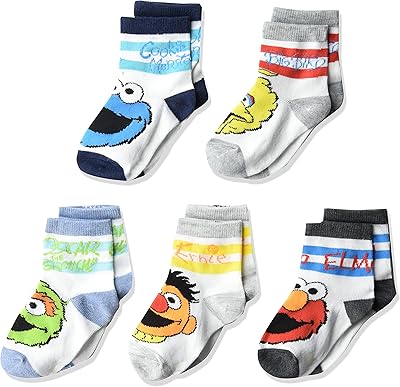 Unisex relaxed socks for children Street Sesame, pack of 5 relaxed socks.. Skip the traffic, shop online — DIAYTAR Nigeria brings it to you.