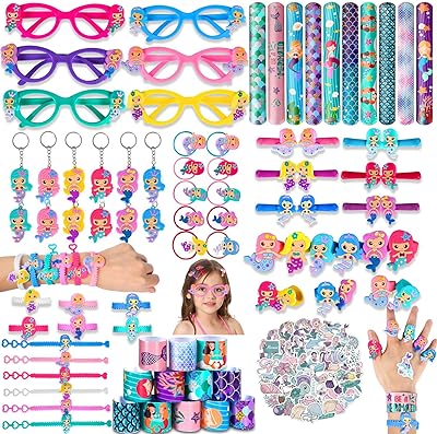 BEFUTURE 128 Pieces of Siren Festival Gifts for children, Pinata with keychain, bracelets, rings, stickers, hair accessories, birthday gifts and class price for girls.. DIAYTAR NIGERIA: Where shopping is easy, prices are low, and delivery is just days away.