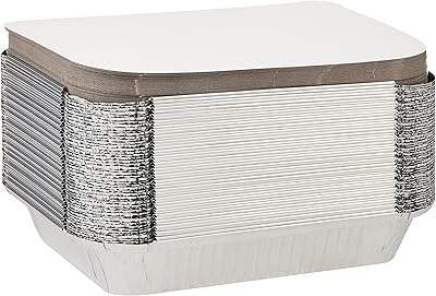 Hot Pack disposable food conservation container, rectangular removable aluminum container of 1200 ml with lid, 50 pieces, silver.. DIAYTAR NIGERIA brings the marketplace home to you with affordable prices and delivery in 5-8 days.