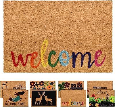Zenqa Paillasson in coconut fiber for exterior and interior | Robust doormat for front door, thick, non -slip, high absorption | Large 100 % natural coconut fiber trap | Entrance carpet (welcome rainbow).. DIAYTAR NIGERIA: Where thousands of products meet affordable prices and reliable 5-8 day delivery.