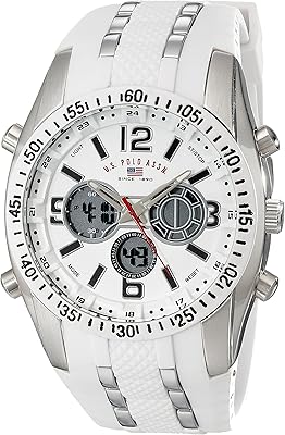 U.S. ASSN POLO. Sports watch for men US9282, silver, white silicone bracelet, silver, white, digital, quartz movement, silver/white.. Experience shopping without limits at DIAYTAR NIGERIA, where affordability meets convenience in just days.