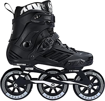 3 -wheeled skate shoes for men and women, high performance skateboarding shoes for adults with 110 mm wheels, professional fitness speed skating shoes for unisex, black.. Shop with intention at DIAYTAR NIGERIA, offering thousands of products at budget-friendly prices.