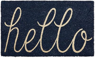 DII hello coir doorm in durable non -slip fiber for exterior/interior, animals accepted, 18 x 30, dark blue.. Your digital marketplace solution, DIAYTAR NIGERIA delivers quality and value within the week.