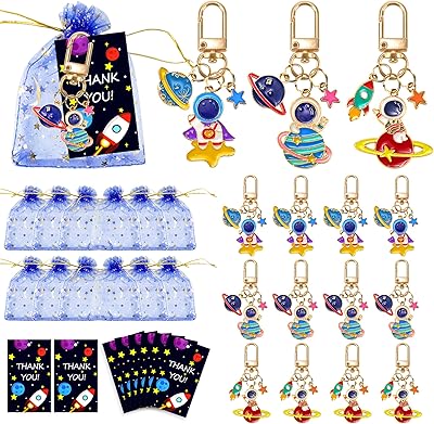 Astronaut festive gifts, astronaut keychain, pack of 12 gifts with thank you cards and dark blue organza bags for birthday parties, prenatal holidays and holidays.. DIAYTAR NIGERIA makes online shopping accessible with our budget-friendly prices and reliable shipping.