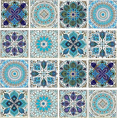 Set of decorative stickers for leo mandala tiles, 16 6 x 6 inch units, self-adhesive Moroccan tiles removable and waterproof for kitchen, bathroom, furniture, stairs, home decoration.. Discover shopping reimagined with DIAYTAR NIGERIA's extensive catalog and 5-8 day delivery service.