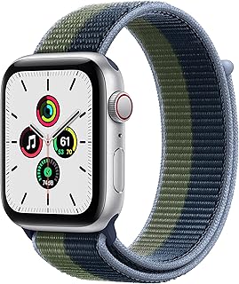 Apple Watch Series SE (GPS + Cellular, 44 mm) Silver aluminum case with Ibis blue sports bracelet/foam green.. Your ultimate shopping destination, DIAYTAR NIGERIA combines extensive selection with affordable shipping.