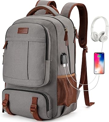 Tazala canvas school backpack for men and women, laptop travel bag from 15.6 to 17.3 inch, schoolbag with USB loading port.. DIAYTAR NIGERIA: Transforming online retail with affordable prices and consistent 5-8 day nationwide delivery.