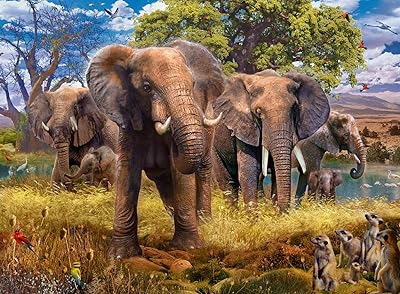 Puzzle Ravens Berger Elephant family 500 pieces.. Experience shopping freedom with DIAYTAR NIGERIA's vast selection and 5-8 day nationwide delivery service.