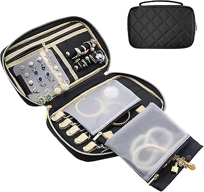 Process travel jewelry case, flexible jewelry storage case, transport case, storage bag for rings, bracelets, earrings, blacksmith - black.. Discover the convenience of DIAYTAR NIGERIA's vast e-commerce platform with delivery in just 5-8 days.