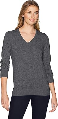 Classic light Sweater with V Amazon Essentials for Women (large size), Hailed anthracite, more.. With DIAYTAR Nigeria, shopping online is easy, affordable, and fast.